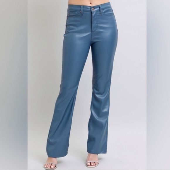 Judy Blue Pants - NEW Judy Blue high-waisted tummy control faux leather bootcut pants 32
